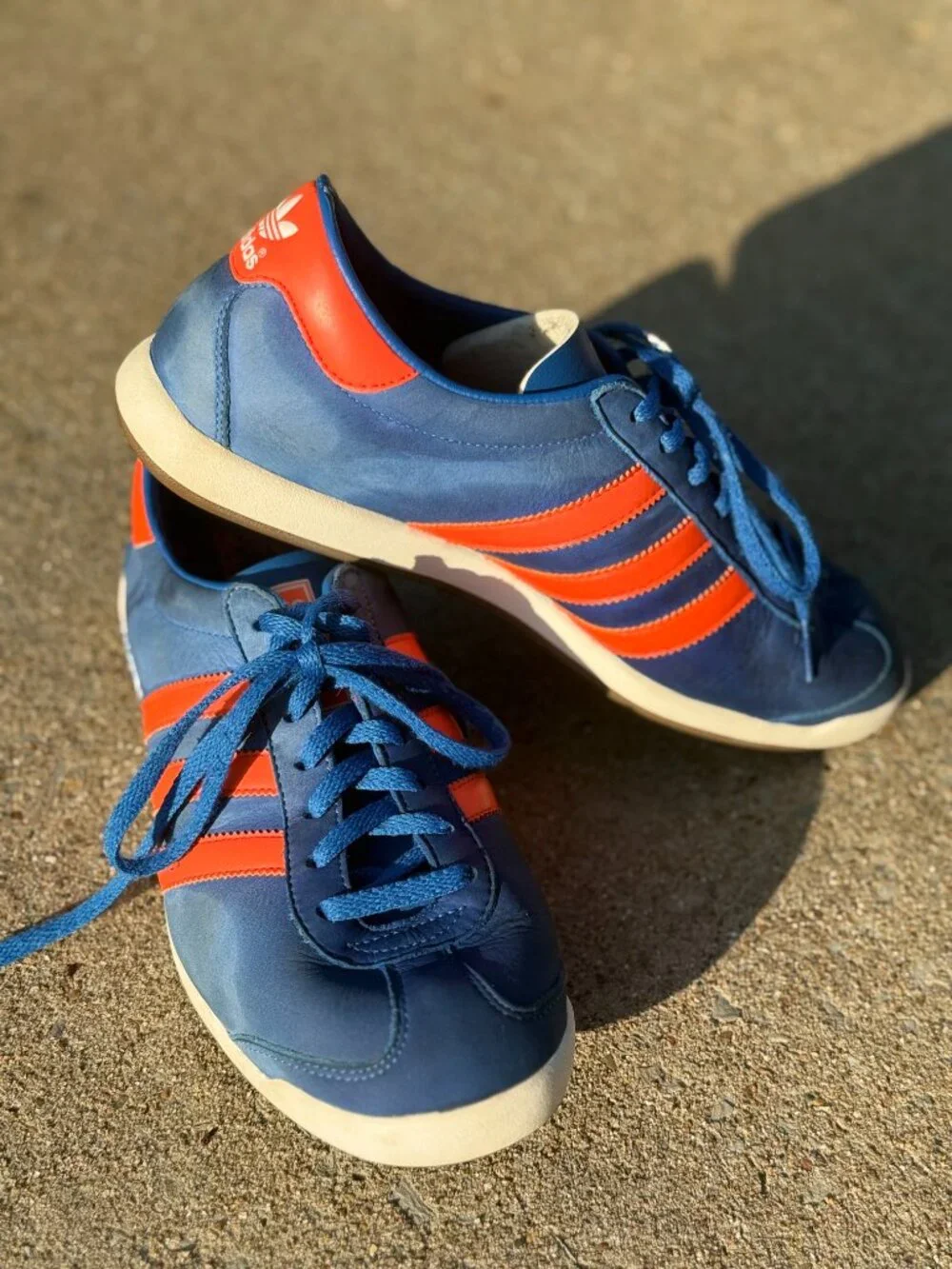 Adidas The Sneeker G14507 Mens 8.5 Blue Orange Leather Retro Terrace Y2K 4023